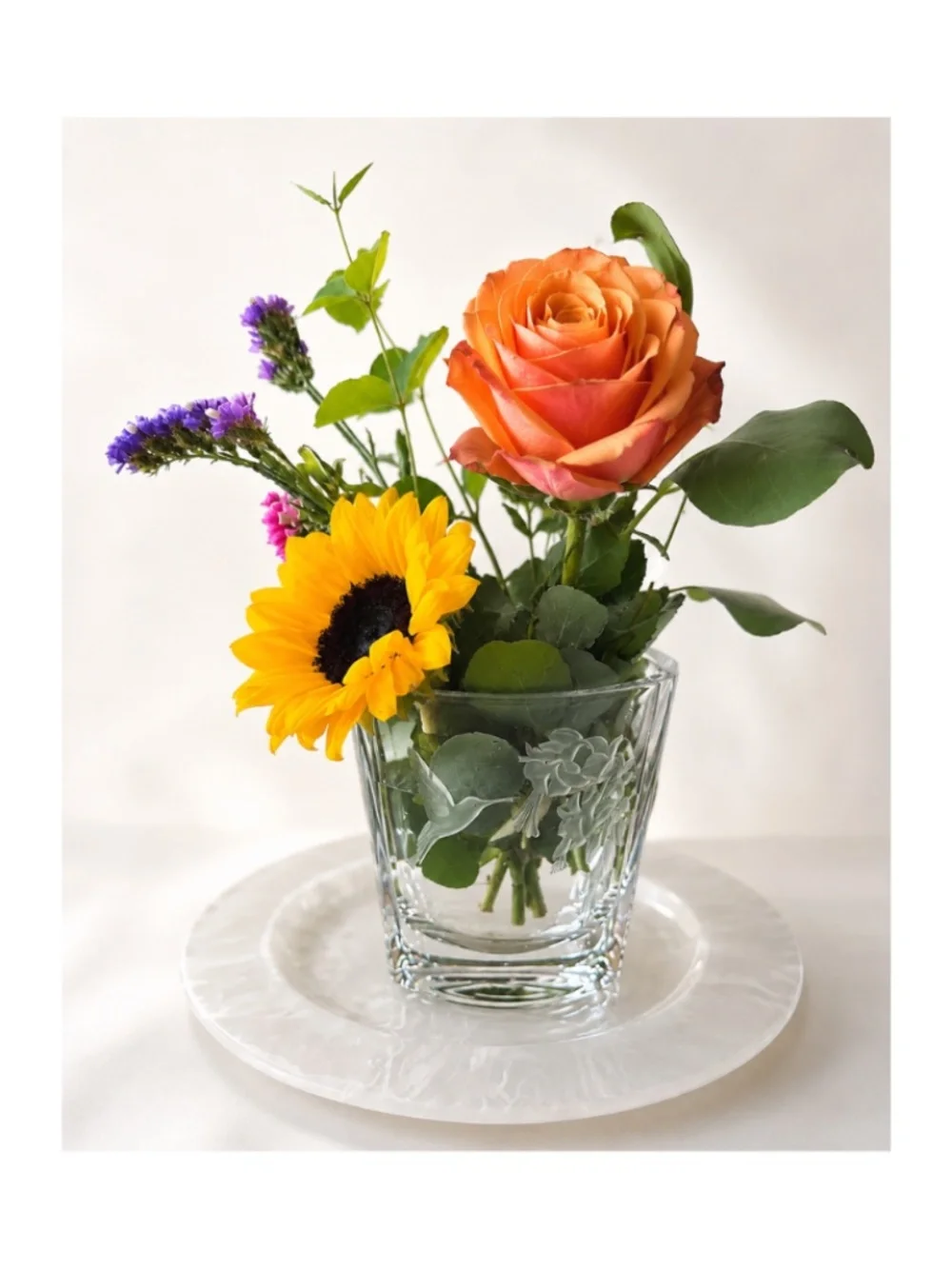 Lead Crystal Hummingbird Vase Czech Republic 5.5